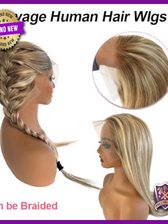 13x6 HD Lace Frontal Wig 28 Inch Human Hair 180% Density Pre Plucked main image 7